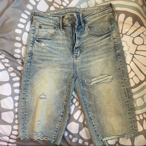American Eagle denim biker shorts